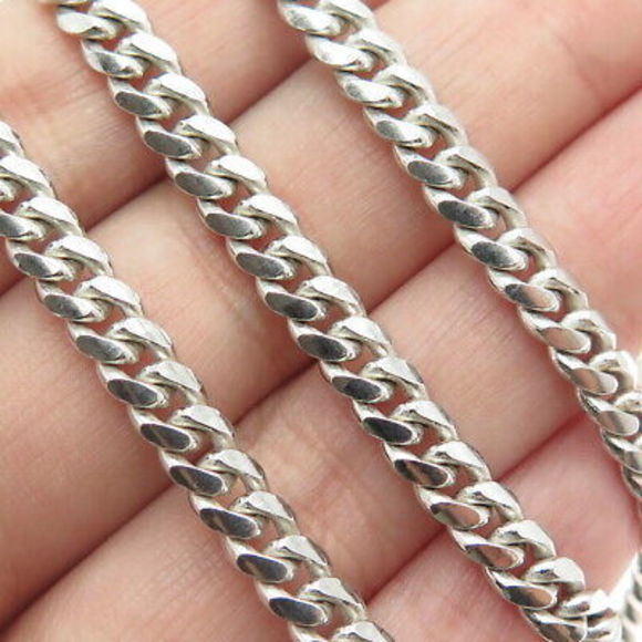 925 Sterling Silver Italy Miami Cuban Chain Necklace 24